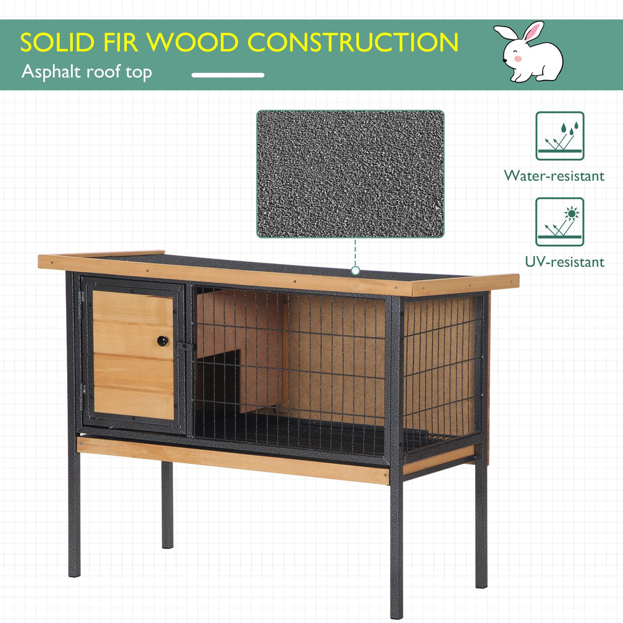 easycomfort easycomfort conigliera da esterno in legno gabbia per 1 2 conigli roditori cincilla o porcellini dindia 91 5x45x70cm ean 8055776914039