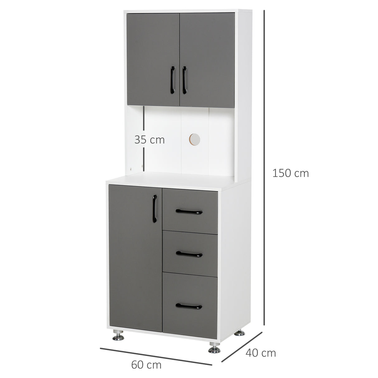 easycomfort easycomfort credenza alta da cucina madia mobile buffet in legno bianco e grigio