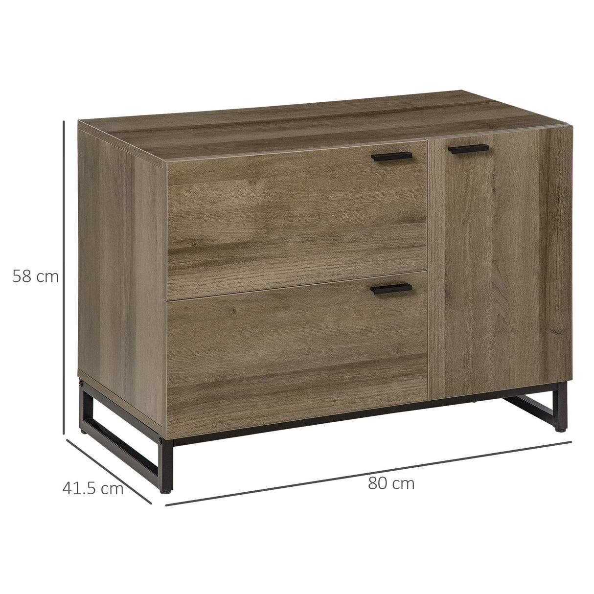 easycomfort easycomfort credenza moderna per salotto o cucina mobiletto multiuso in legno e metallo con 2 cassetti e armadietto 80x41 5x58cm