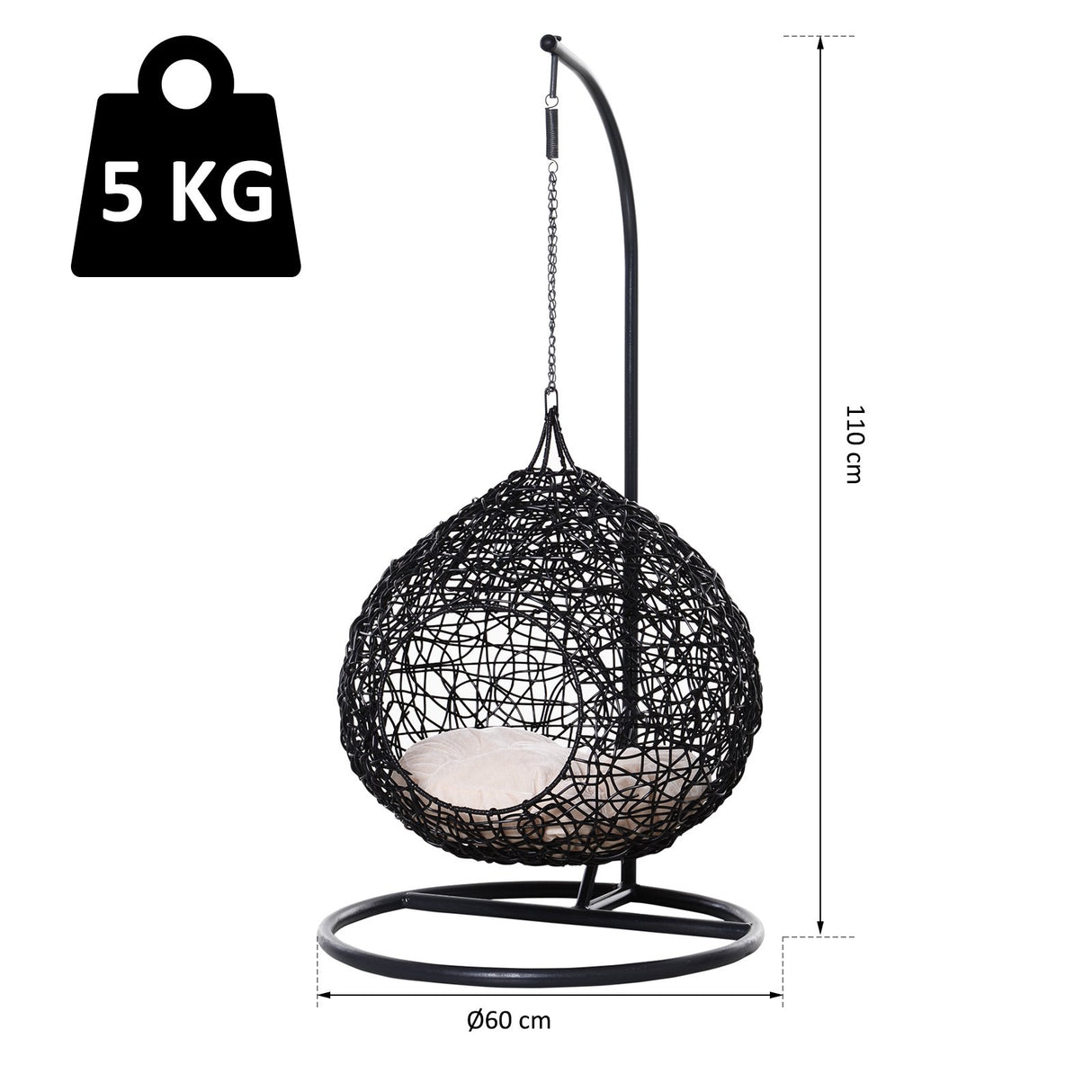 easycomfort easycomfort cuccia amaca per gatti in pe rattan con cuscino in felpa e cotone 60 x 110cm ean 8054144138541