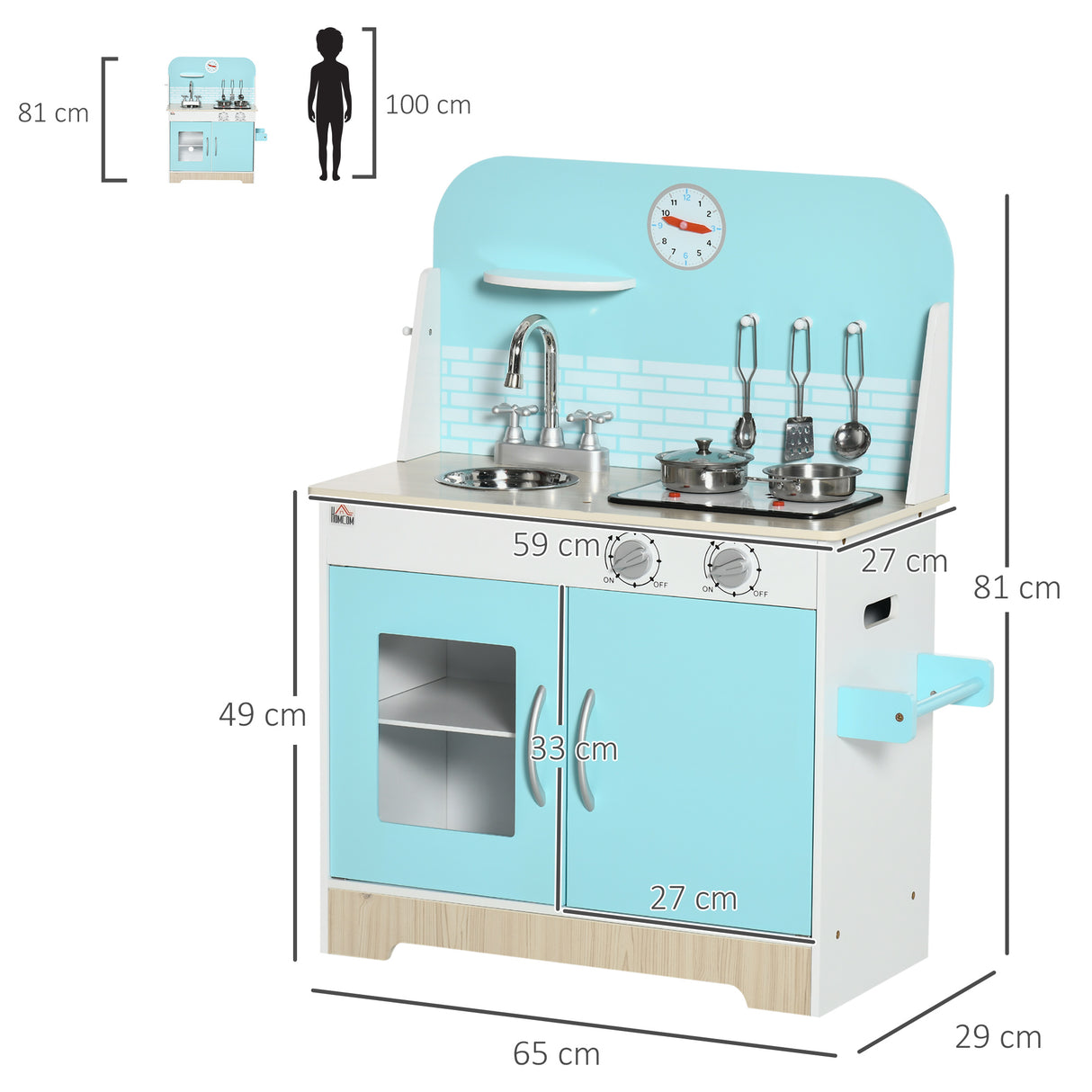 easycomfort easycomfort cucina giocattolo per bambini 3 6 anni con luci e utensili da cucina in mdf e pp 65x29x81 cm