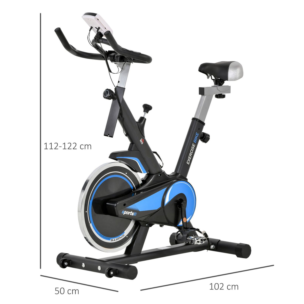 easycomfort easycomfort cyclette spin bike altezza regolabile blu e nera con volano 10kg