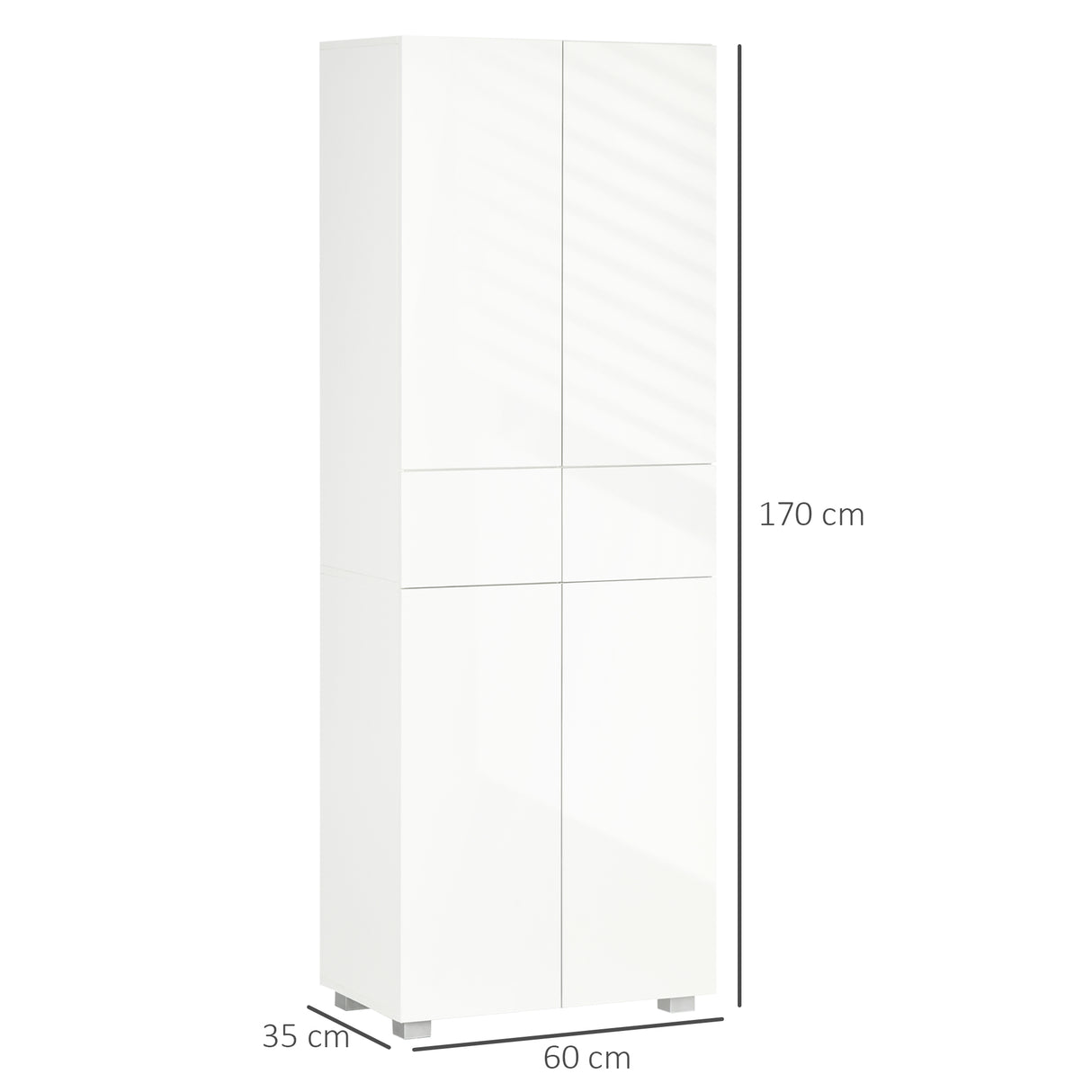 easycomfort easycomfort dispensa cucina con 4 ante 3 ripiani regolabili e mensole a 5 livelli in mdf e truciolato 60x35x170 cm bianco