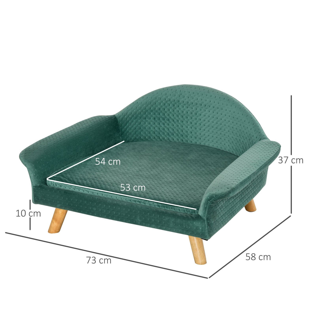 easycomfort easycomfort divanetto per cani e gatti con braccioli e schienale cuccia di design in velluto verde chiaro