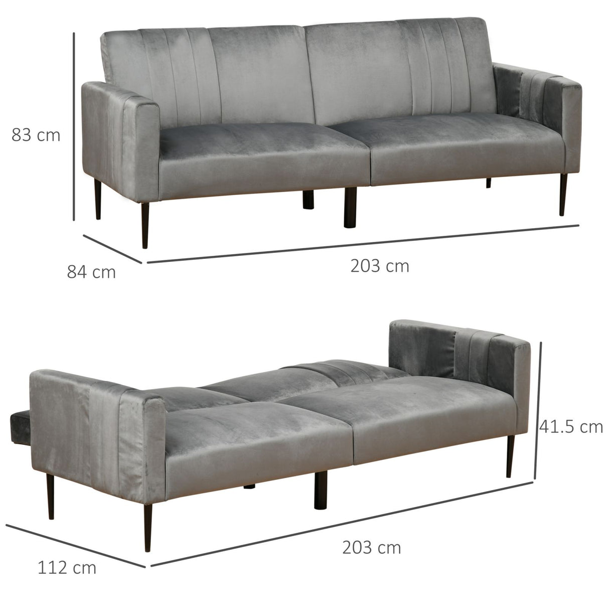 easycomfort easycomfort divano 3 posti con schienale reclinabile in velluto grigio ean 8055776916576