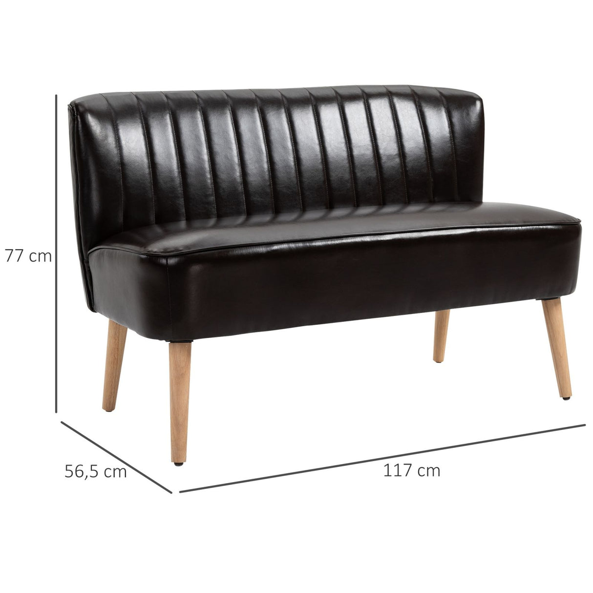 easycomfort easycomfort divano a due posti in similpelle testa di moro per ufficio e soggiorno 117l x 56 5p x 77acm ean 8055776915685