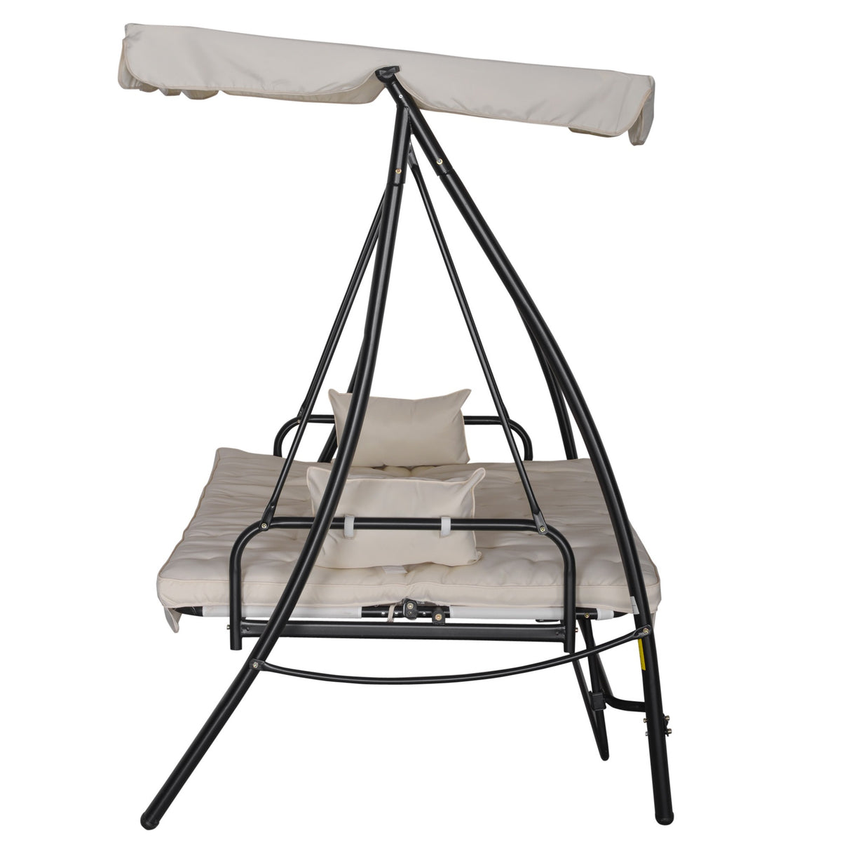 easycomfort easycomfort dondolo da giardino 3 posti con tetto reclinabile convertibile in letto 209x114x170cm beige