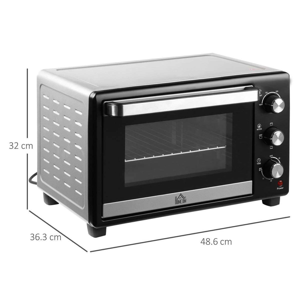 easycomfort easycomfort fornetto elettrico 28l timer e temperatura regolabile 3 modalita di cottura e accessori 48 6x36 3x32cm argentonero