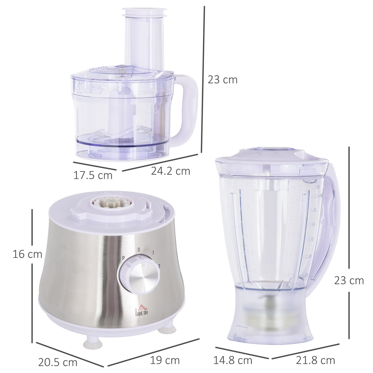 easycomfort easycomfort frullatore da 500w con caraffa lama a s e lama a 4 punte in acciaio inox as e abs 2 velocita regolabili 20 5x19x16cm bianco