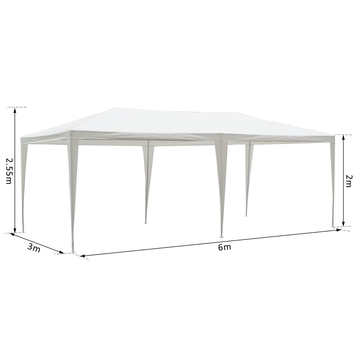 easycomfort easycomfort gazebo da esterno impermeabile in acciaio e pe con pannelli rimovibili bianco 3x6m ean 8055776913056