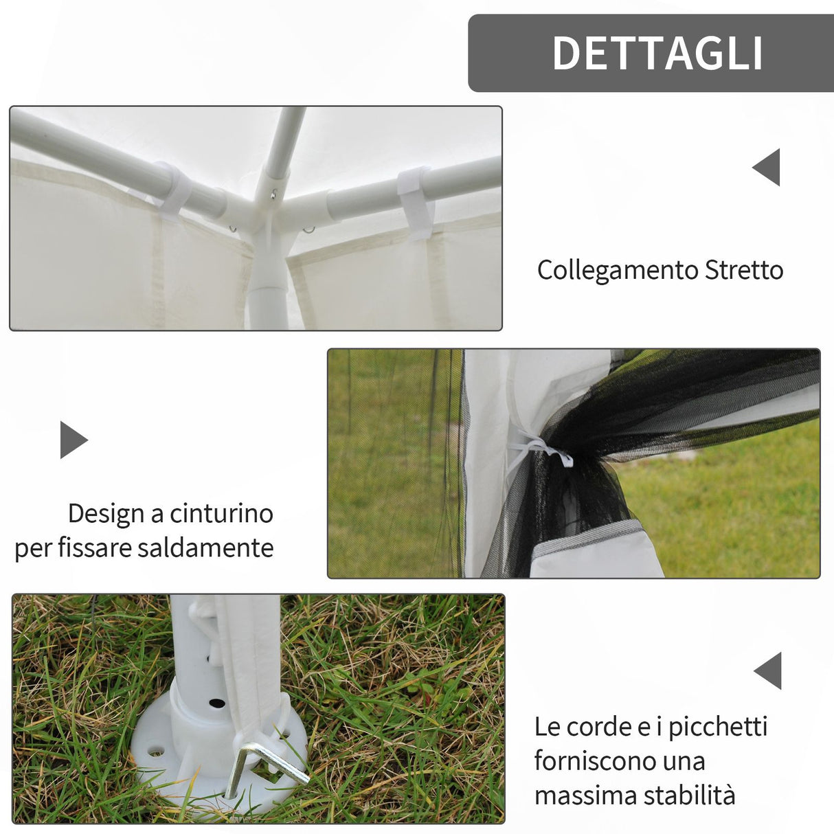easycomfort easycomfort gazebo in tessuto pe con zanzariera bianco 4x3m ean 8054144139678