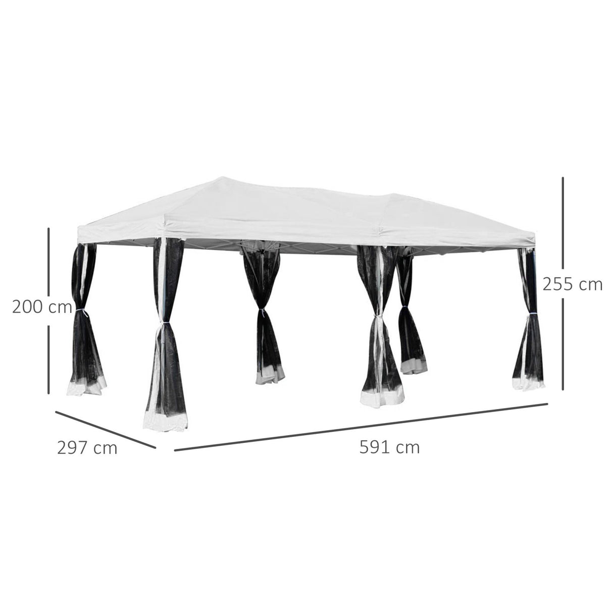 easycomfort easycomfort gazebo pieghevole con zanzariera bianco 3x6m ean 8055776915371