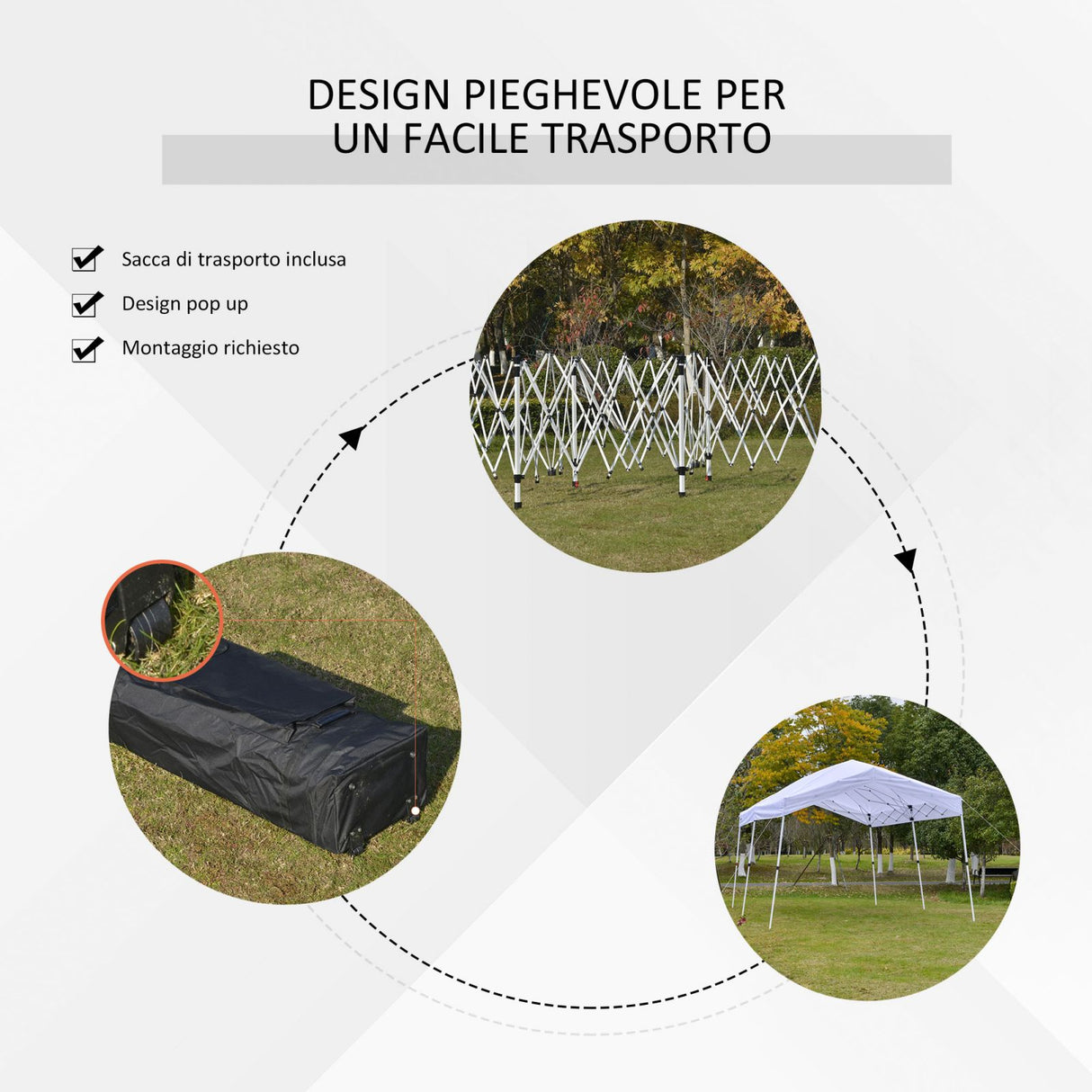 easycomfort easycomfort gazebo pieghevole e pop up da giardino per eventi in acciaio 6x3m ean 8055776913193