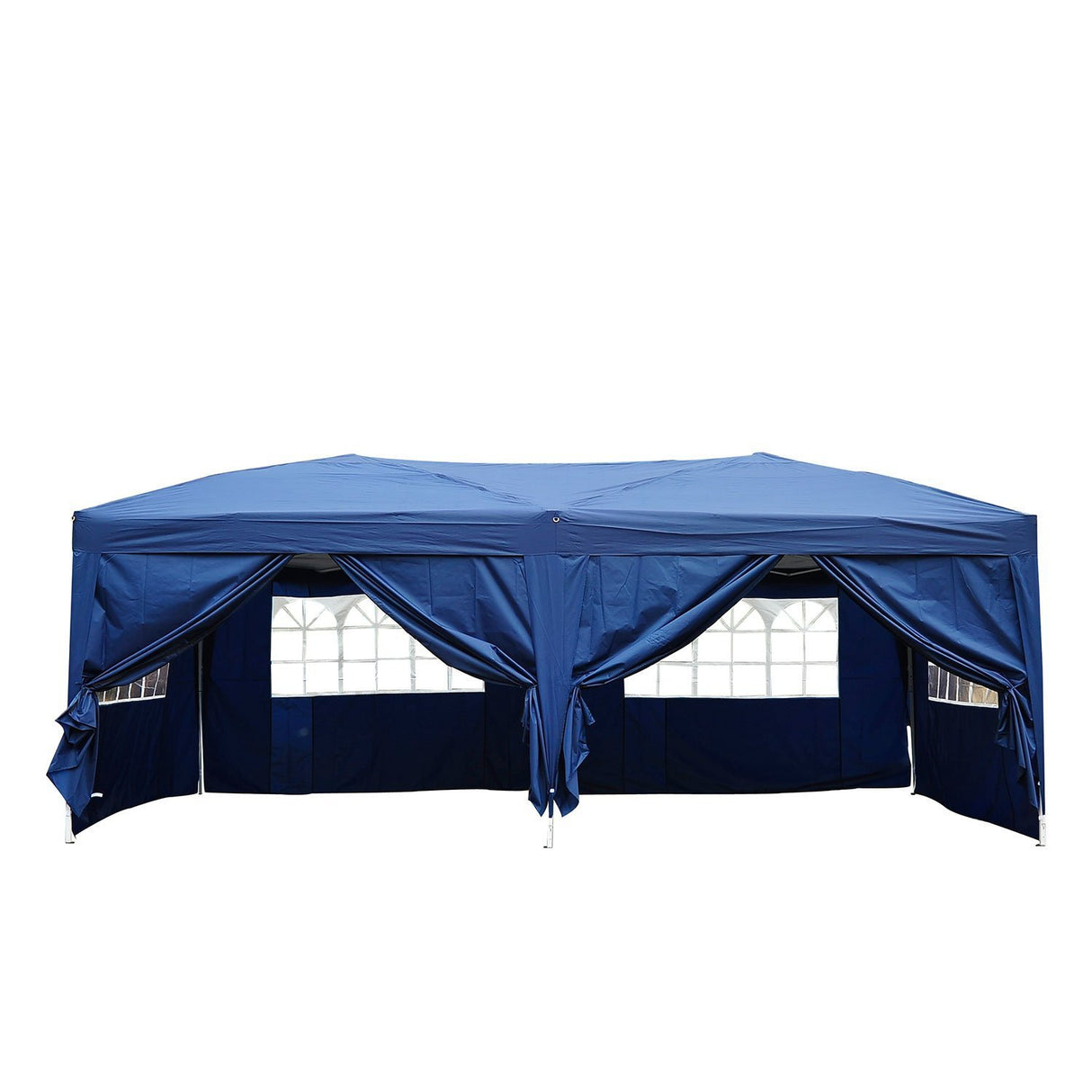 easycomfort easycomfort gazebo pieghevole tenda esterno con 6 pannelli laterali blu 6x3x2 55m ean 8054111843676