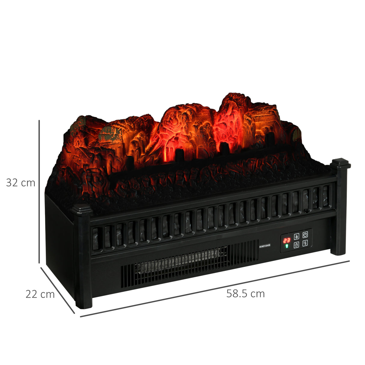 easycomfort easycomfort inserto camino elettrico 1800w con fiamma temperatura regolabile e autospegnimento 58 5x22x32 cm nero