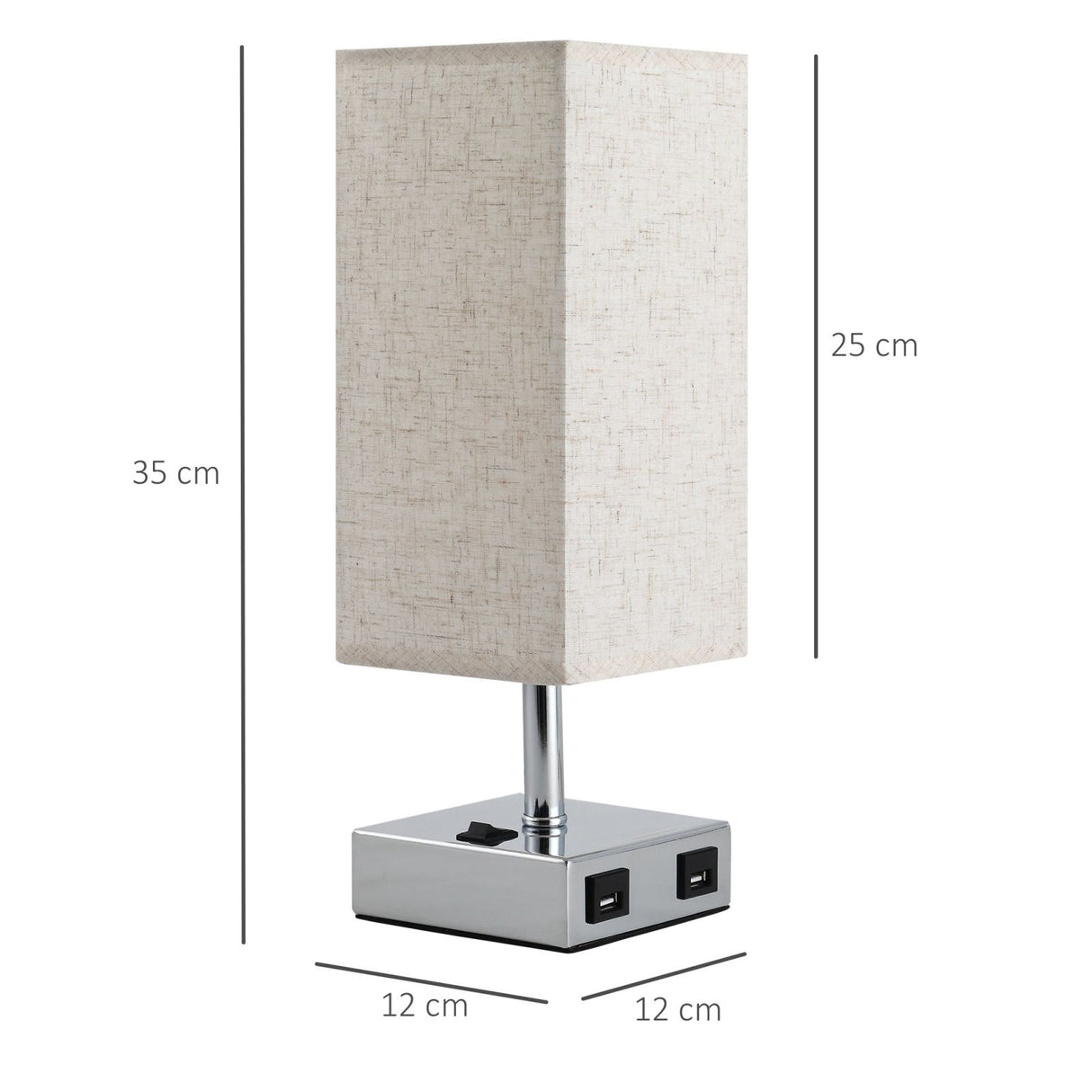 easycomfort easycomfort lampada da tavolo metallo e tessuto 2 prese usb 2 interruttori e27 ean 8054111846158