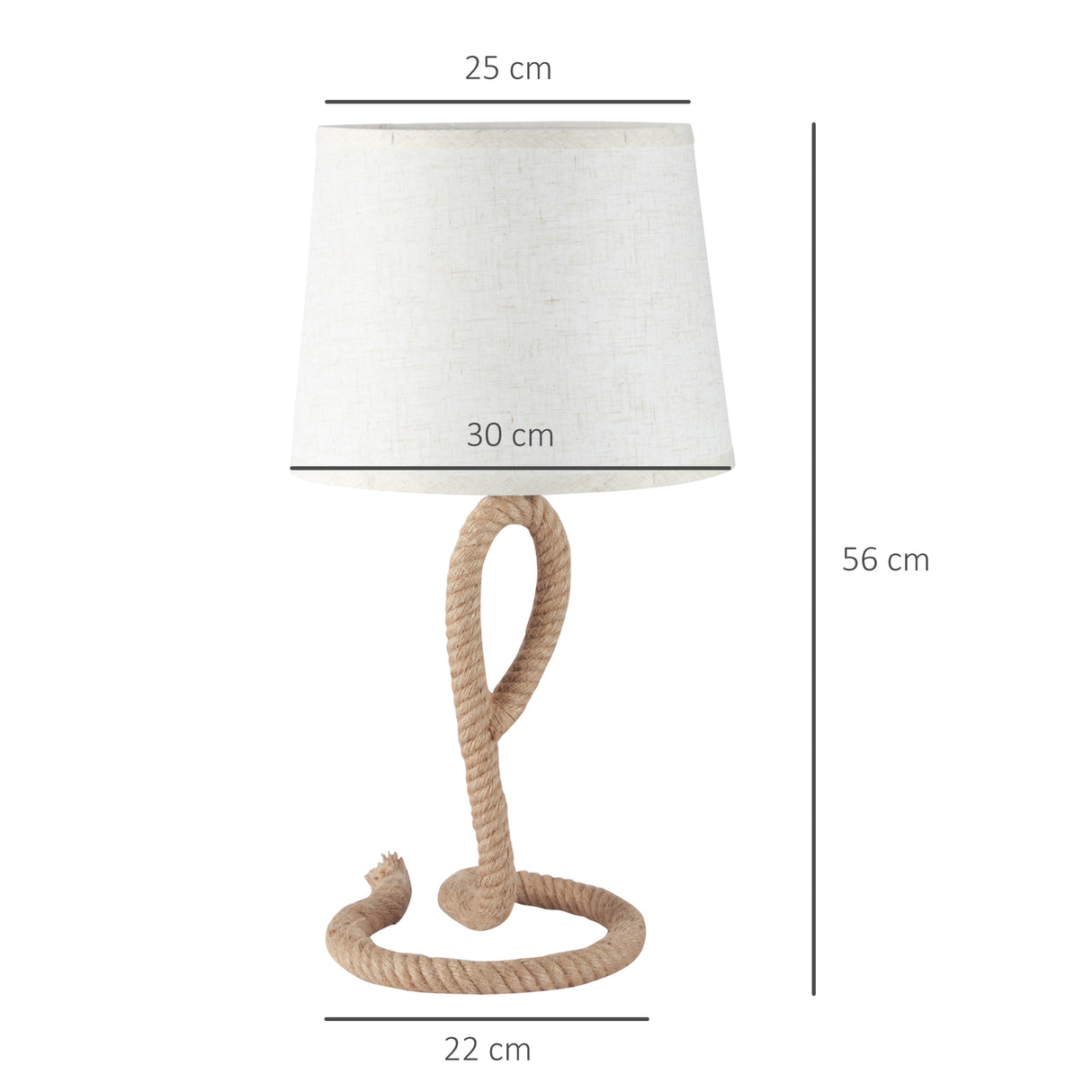 easycomfort easycomfort lampada da tavolo stile marinaro in corda e tessuto attacco e27 abat jour per casa e ufficio 30x56cm beigebianco