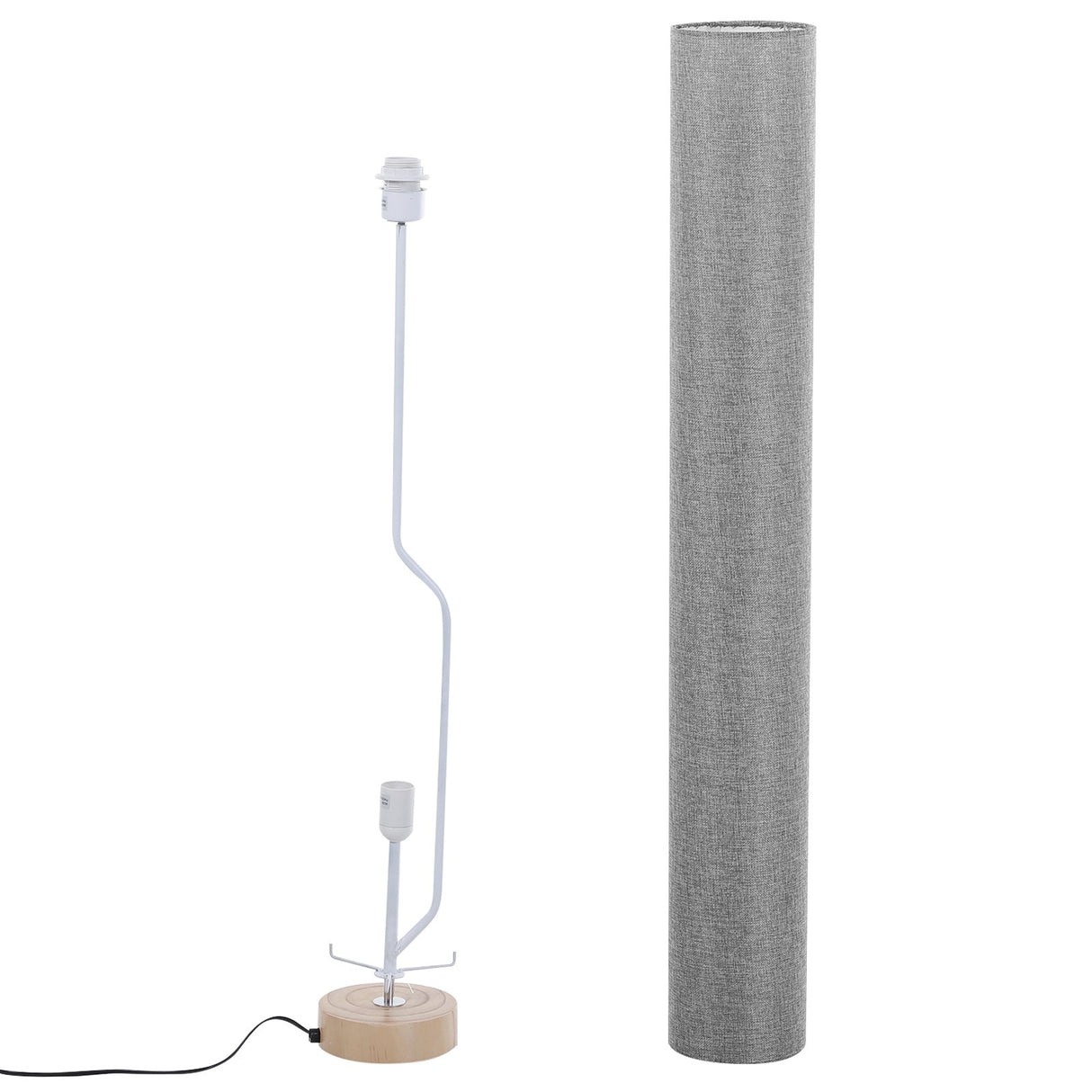 easycomfort easycomfort lampada da terra a stelo piantana per salotto con paralume di stoffa 15x15x120cm ean 8054144130156