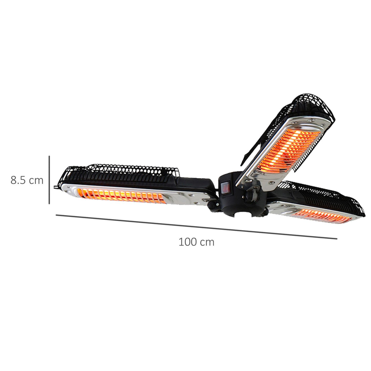 easycomfort easycomfort lampada riscaldante per esterni e ombrelloni 3 livelli di potenza e bracci pieghevoli nero