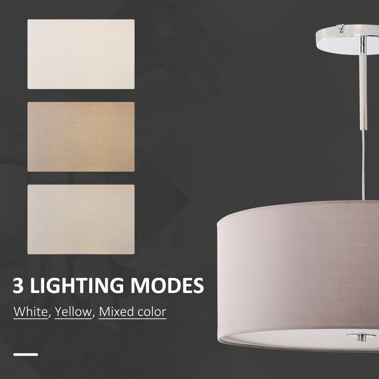 easycomfort easycomfort lampadario a sospensione con led dimmerabili e 3 colori di illuminazione grigio chiaro