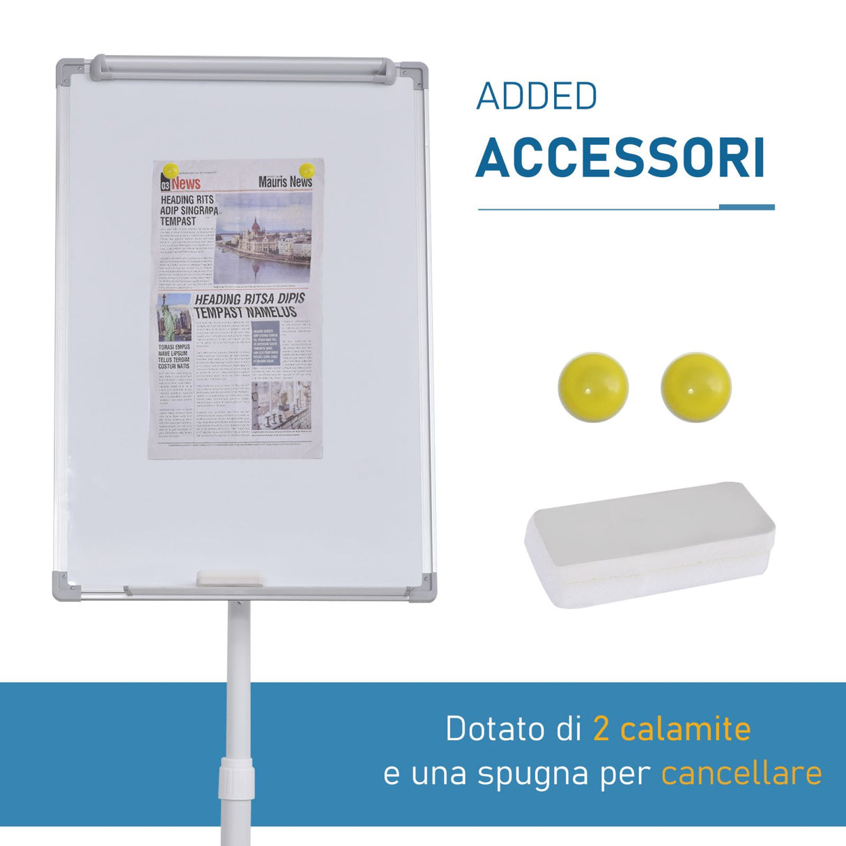 easycomfort easycomfort lavagna magnetica bianca cavalletto magneti cancellino altezza regolabille ean 8054144138985