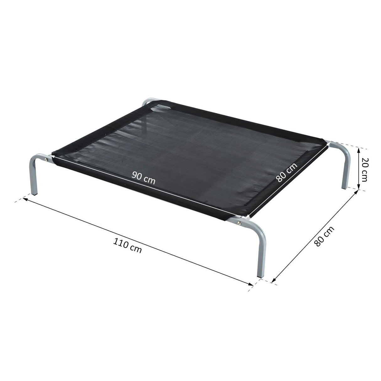 easycomfort easycomfort lettino per cani da interno esterno cuccia brandina 90l x 80pcm fino 22kg nera ean 8054111843522