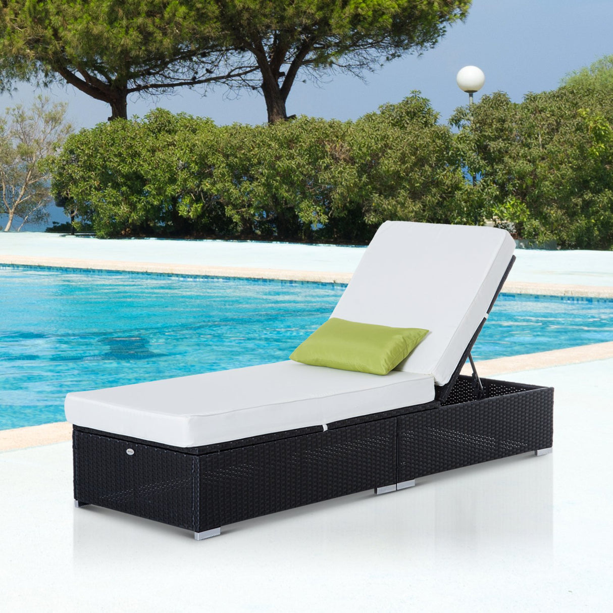 easycomfort easycomfort lettino prendisole di lusso in pe rattan e alluminio nero ean 8054144131504