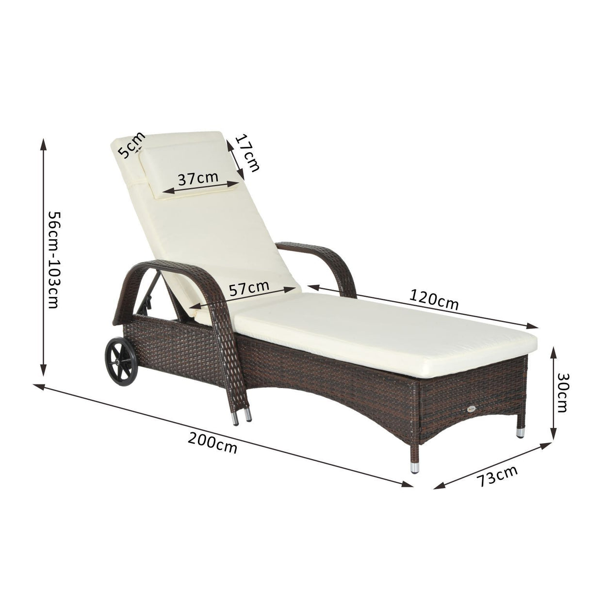 easycomfort easycomfort lettino sdraio prendisole relax in rattan marrone ean 8055776912196