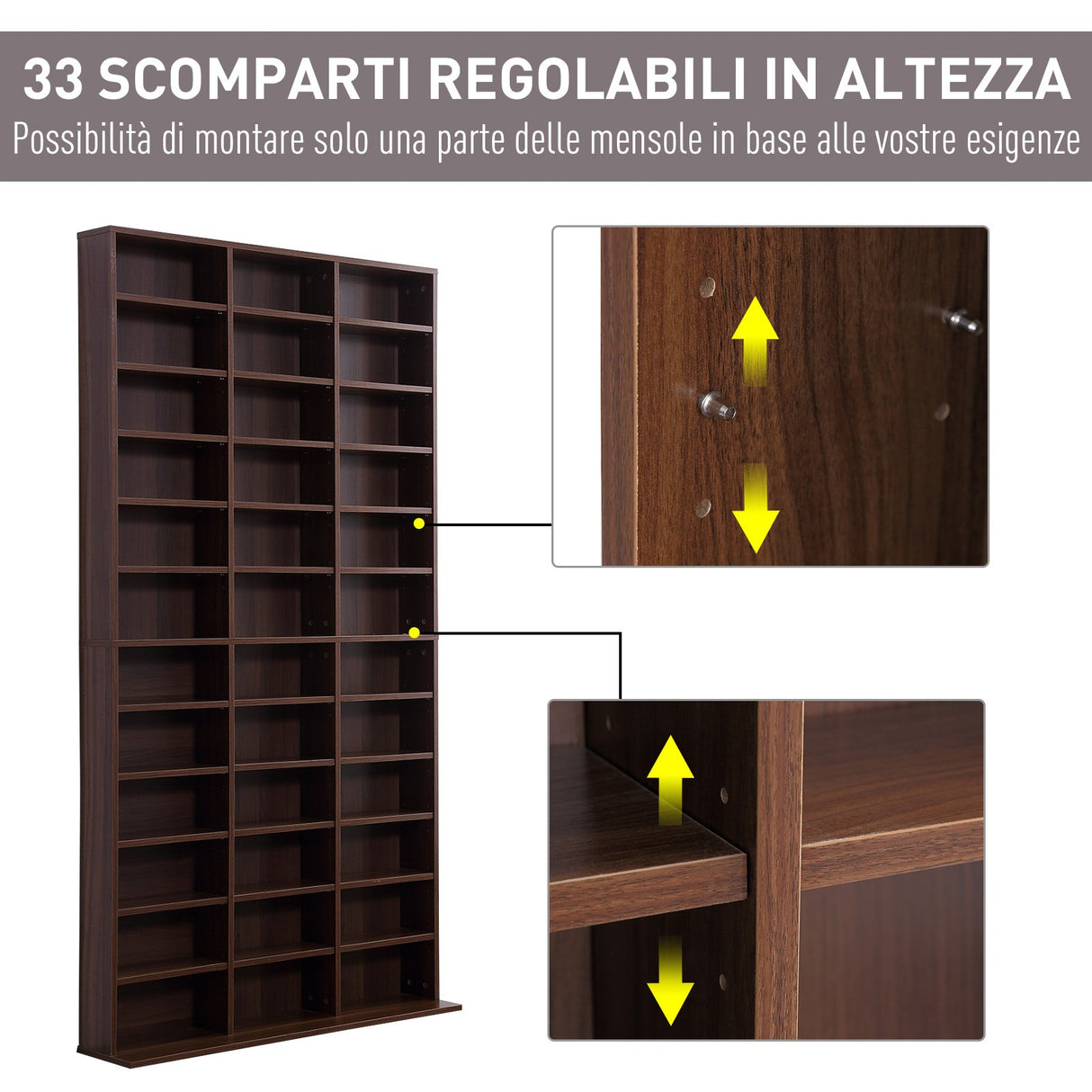easycomfort easycomfort libreria da muro in legno marrone 195x102x23 5cm ean 8054144135328
