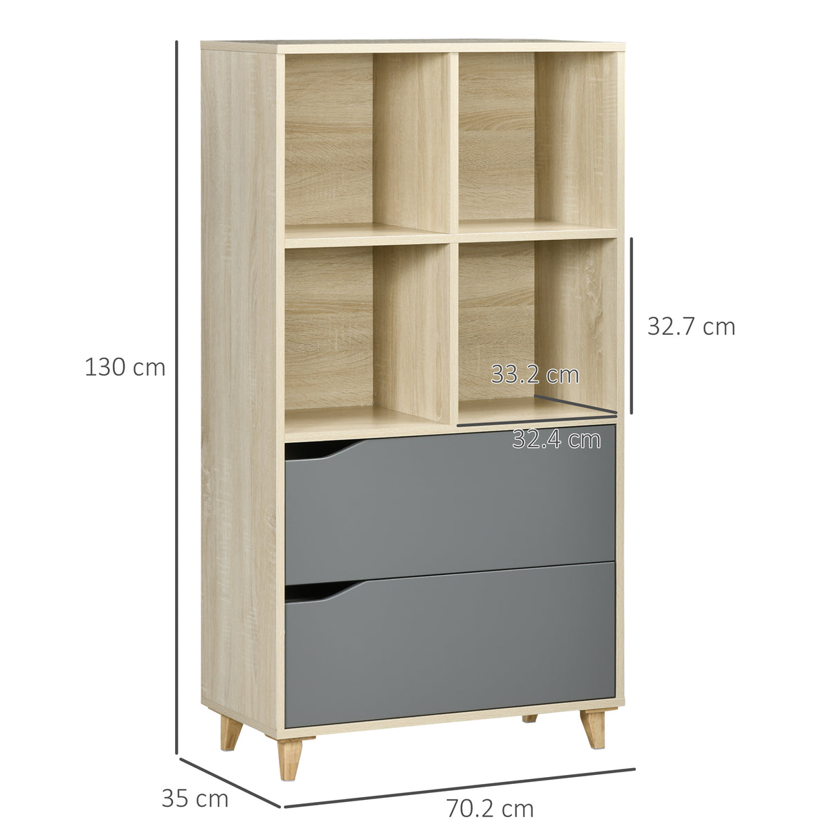 easycomfort easycomfort libreria moderna in truciolato e mdf con 2 cassetti e 4 ripiani aperti per soggiorno studio e camera 70 2x35x130 cm