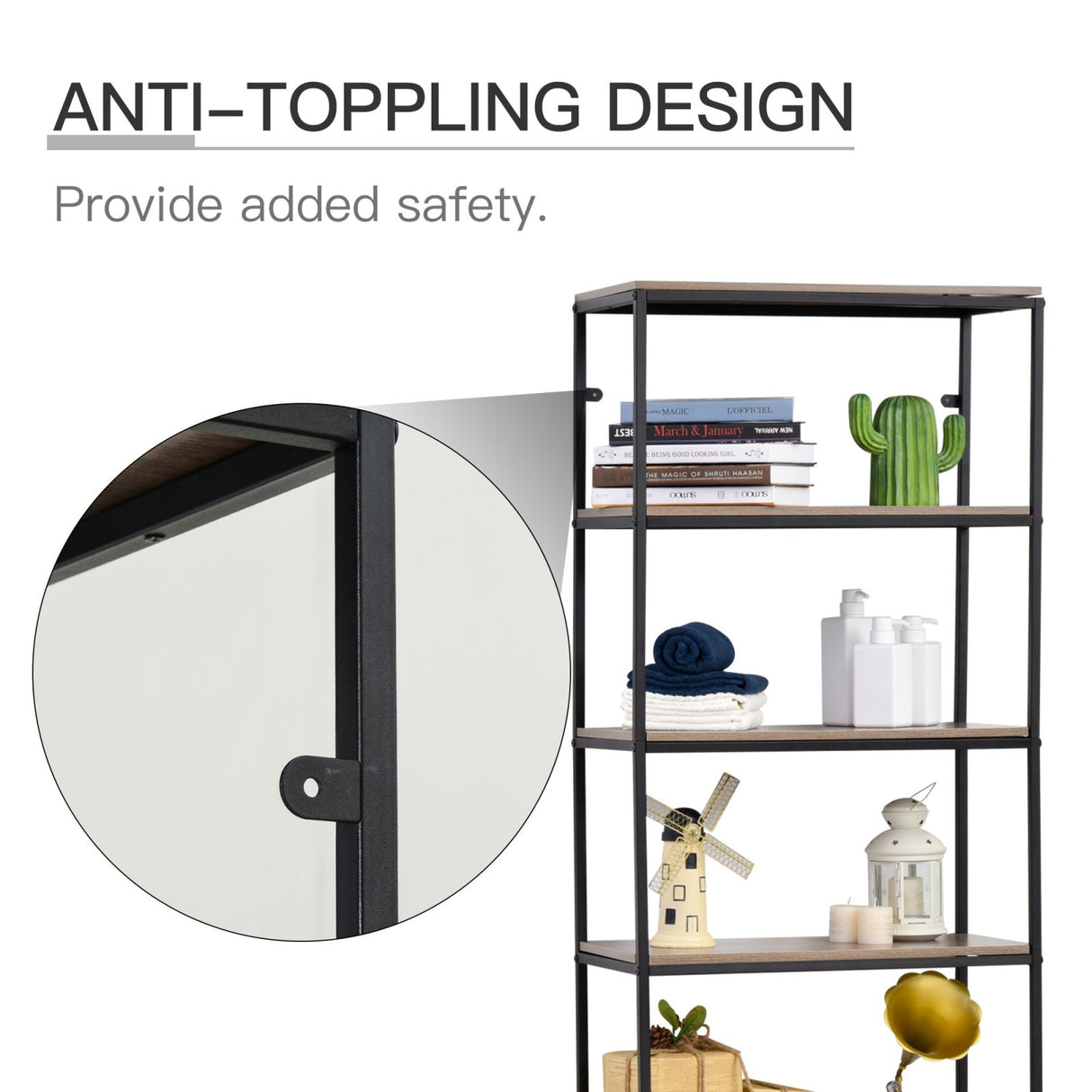 easycomfort easycomfort libreria scaffale stile industriale 7 mensole arredamento ufficio e casa ean 8054111846196