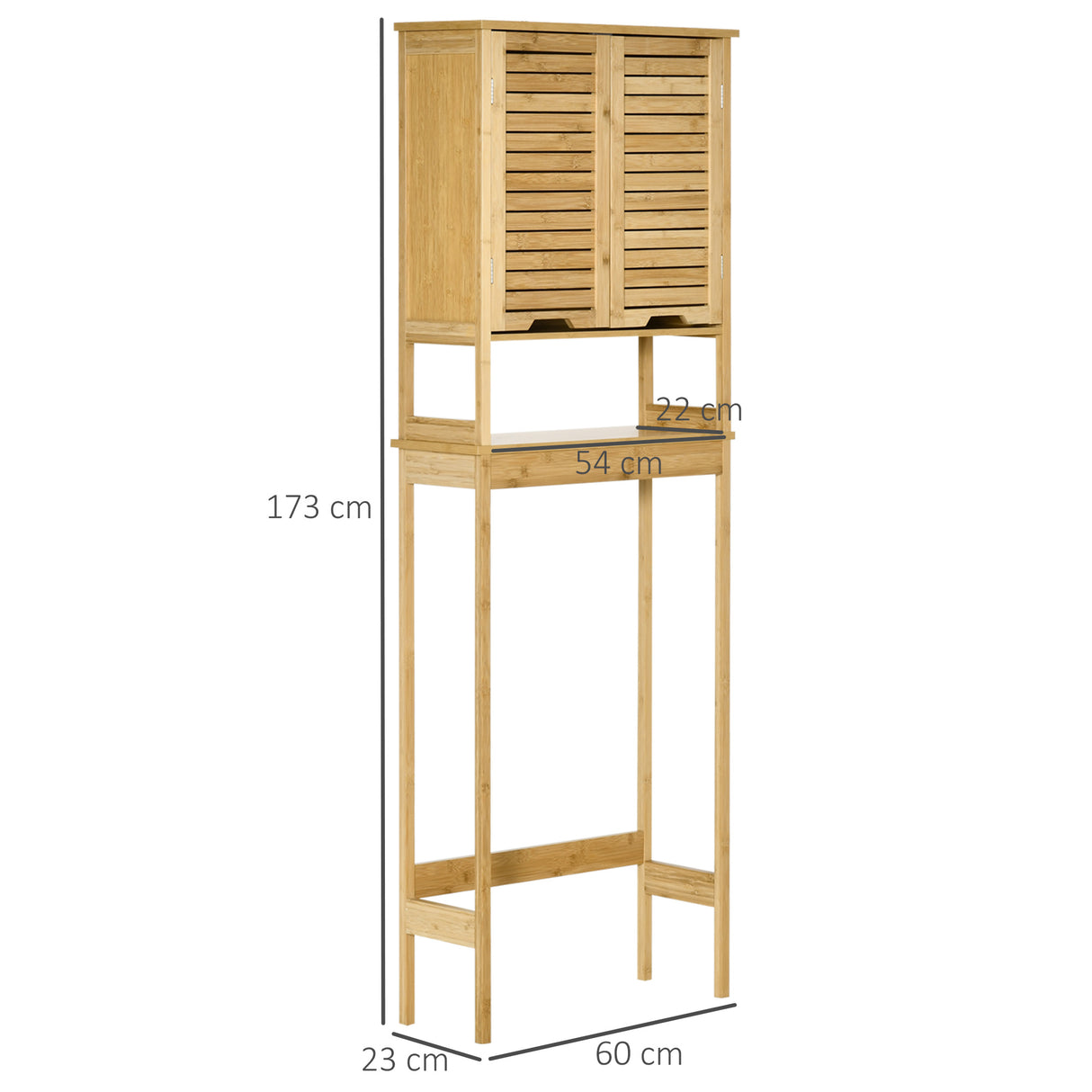 easycomfort easycomfort mobile bagno sopra wc salvaspazio in bambu scaffale per lavatrice con armadietto a 2 ante 60x23x173cm
