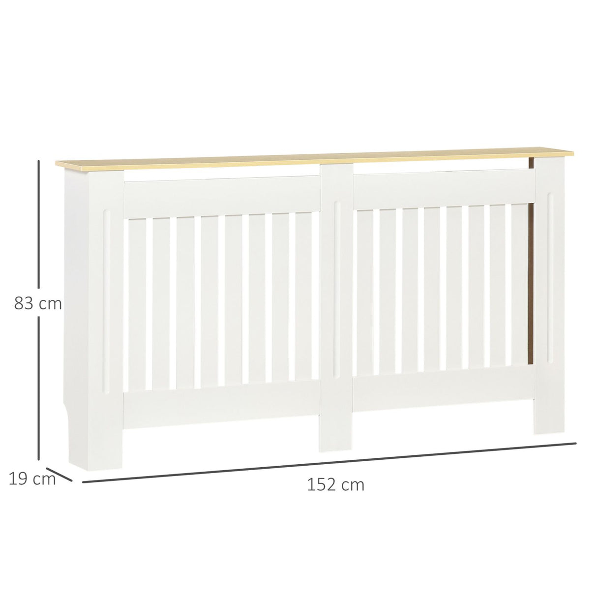 easycomfort easycomfort mobile copricaloriferi in legno truciolare e mdf pannello a doghe e mensola superiore bianco