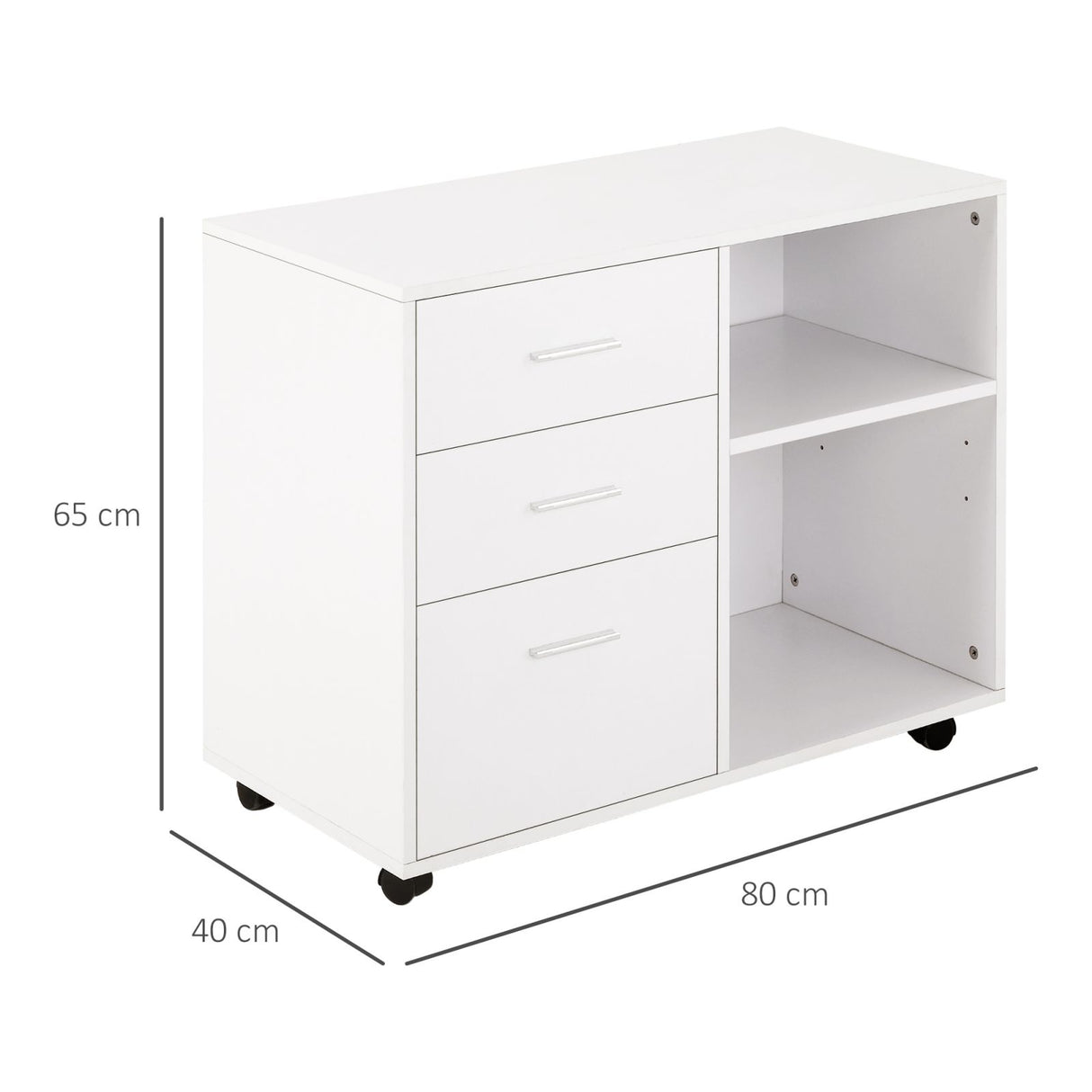 easycomfort easycomfort mobile da ufficio multiuso con ripiani cassetti in legno bianco