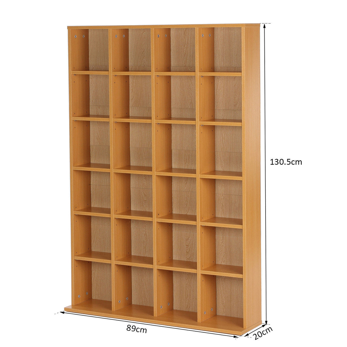 easycomfort easycomfort mobile libreria porta cd a muro 24 scompartimenti regolabile in altezza 130 5 89 20cm legno naturale ean 8054144133911
