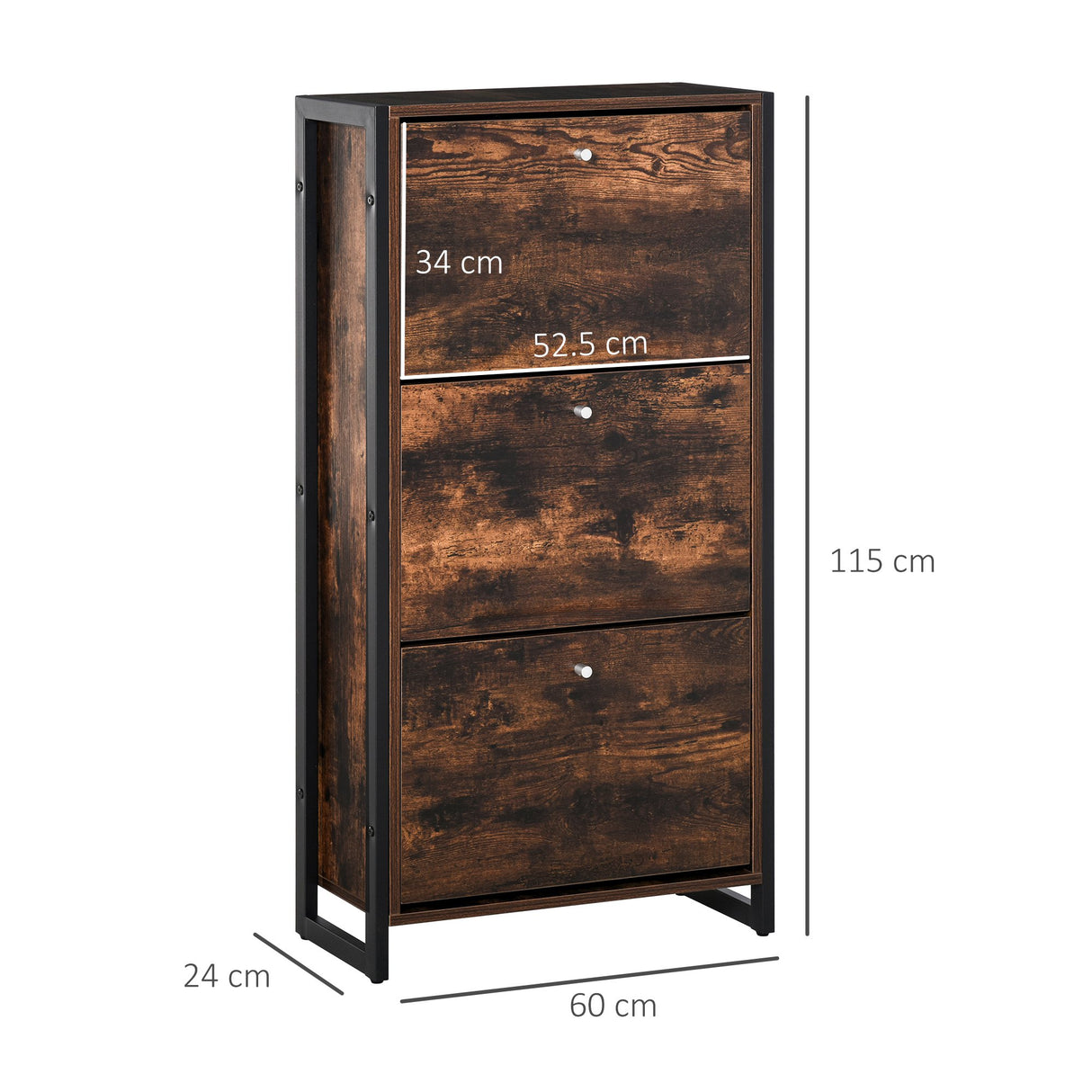 easycomfort easycomfort mobile scarpiera salvaspazio 12 scarpe stile industriale legno metallo