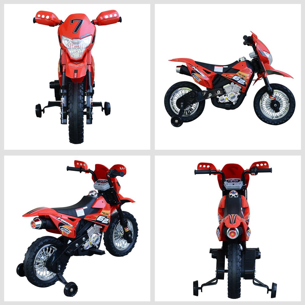easycomfort easycomfort moto da cross elettrica per bambini di 3 anni moto giocattolo 10952 270 5cm rosso