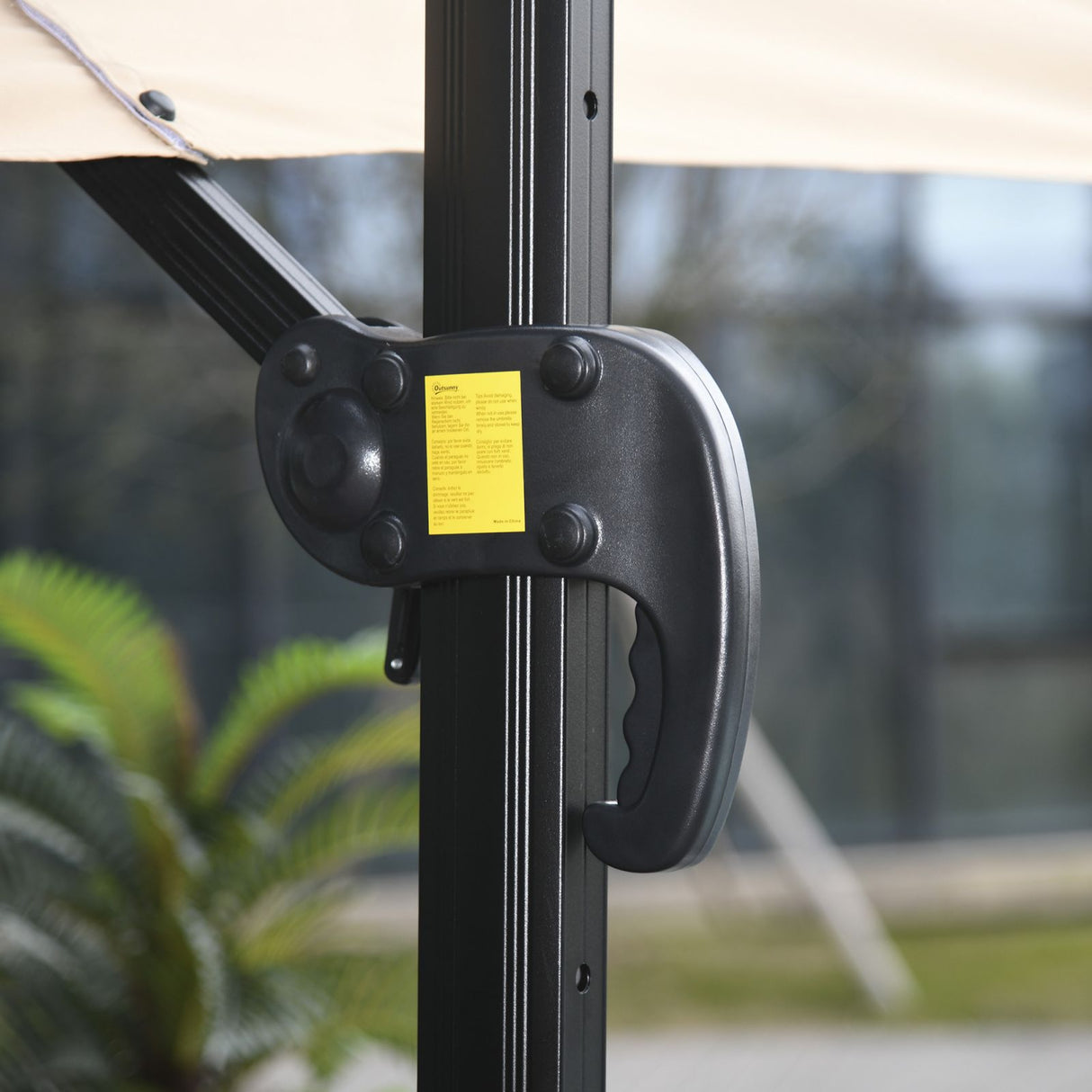 easycomfort easycomfort ombrellone da giardino 294x294cm a braccio con manovella girevole a 360 e inclinazione regolabile khaki ean 8055776914893