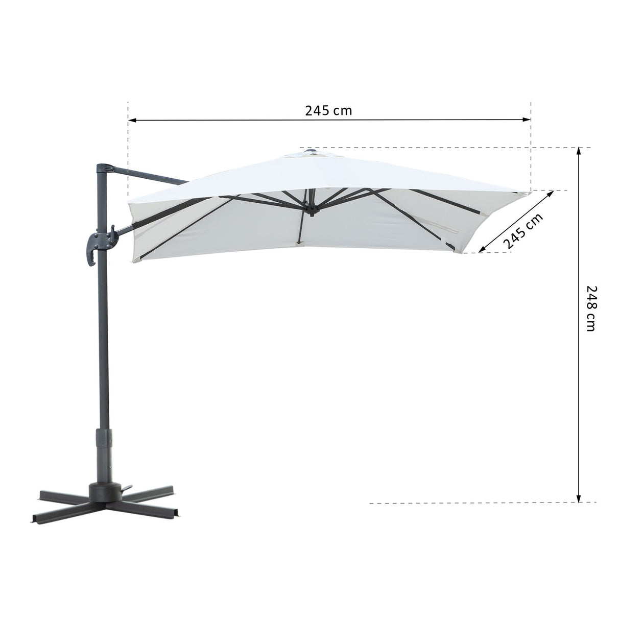 easycomfort easycomfort ombrellone da giardino decentrato regolabile su 5 livelli crema 250x250cm ean 8055776911120
