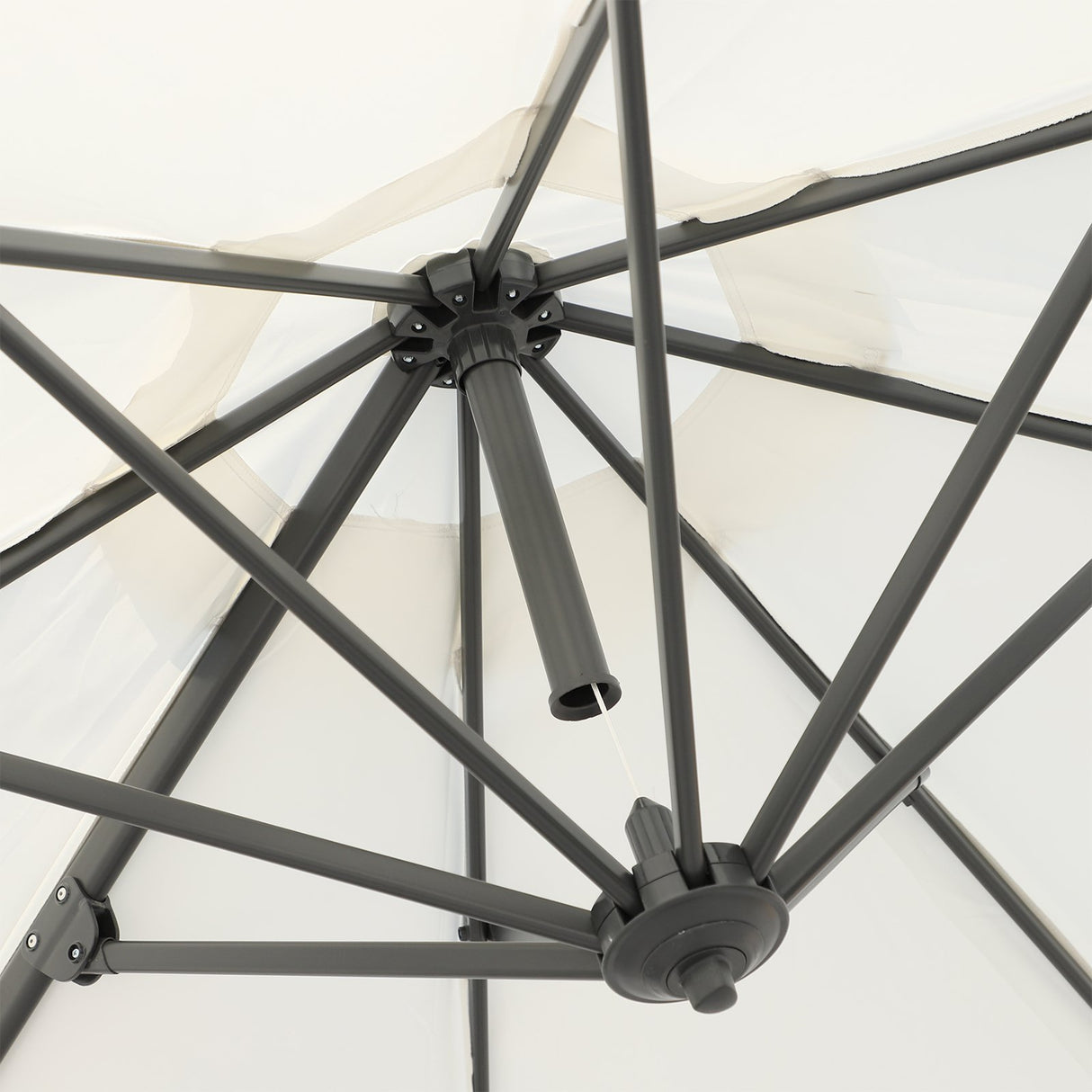 easycomfort easycomfort ombrellone decentrato da giardino angolazione regolabile girevole a 360 in poliestere bianco crema 294x248cm ean 8054144137162