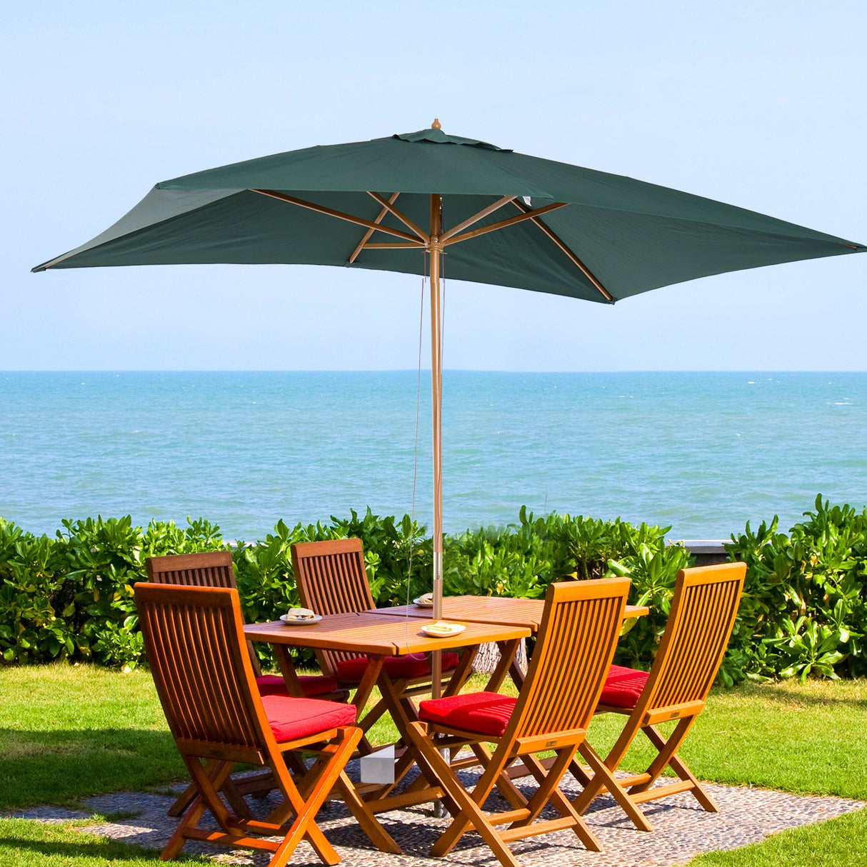 easycomfort easycomfort ombrellone parasole impermeabile in legno 2x 3x 25m verde ean 8054111843447