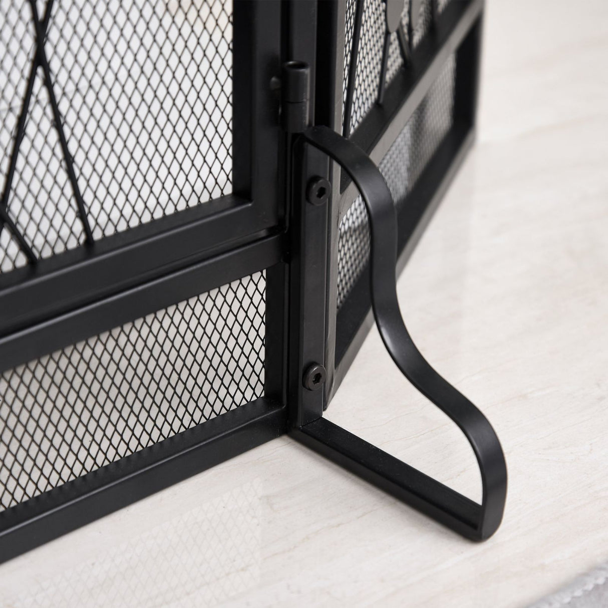 easycomfort easycomfort parascintille pieghevole per camino in acciaio nero con 2 porte a chiusura magnetica 125x80cm ean 8054111845625