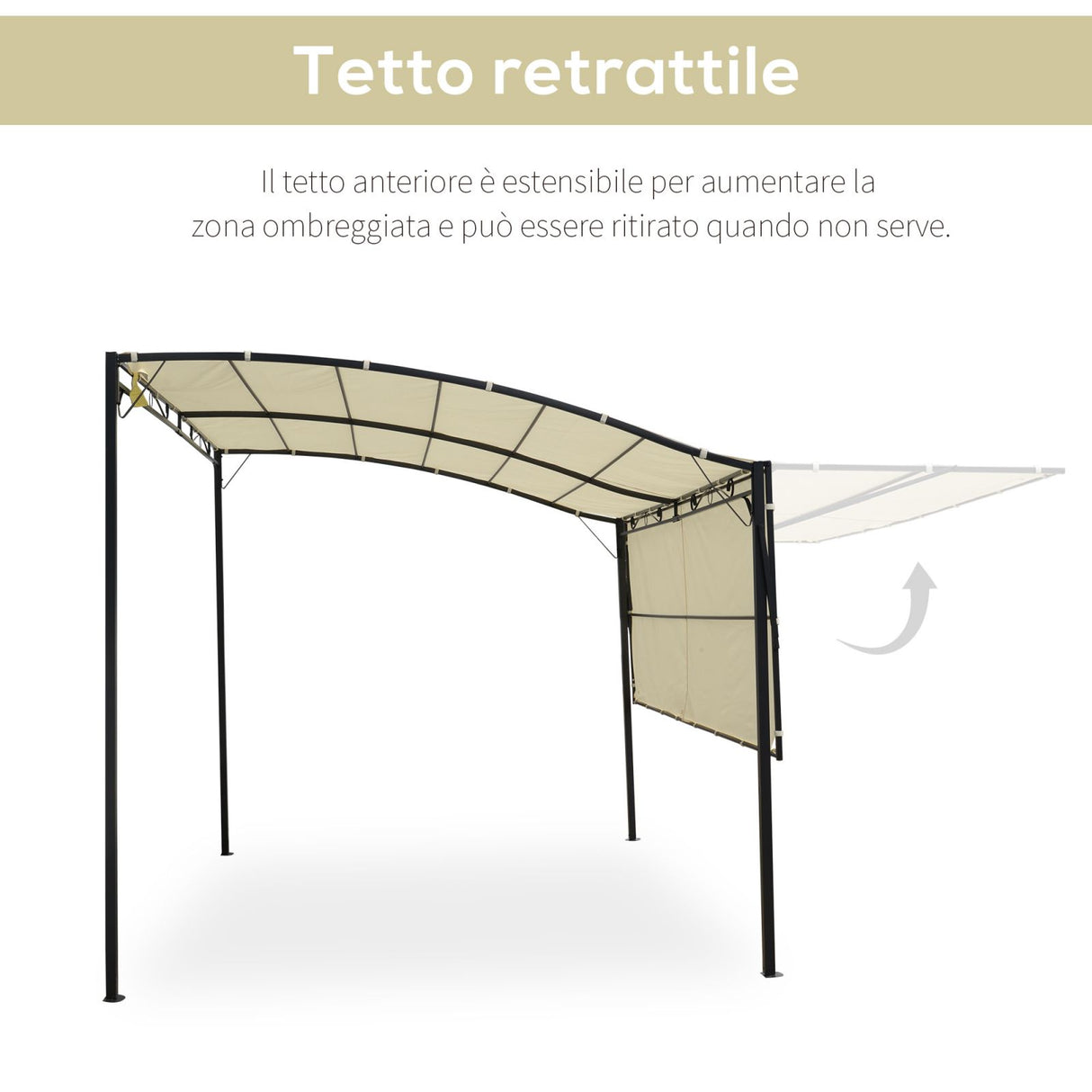 easycomfort easycomfort pergola da giardino in acciaio con copertura in tessuto beige 300x250cm ean 8054144136875