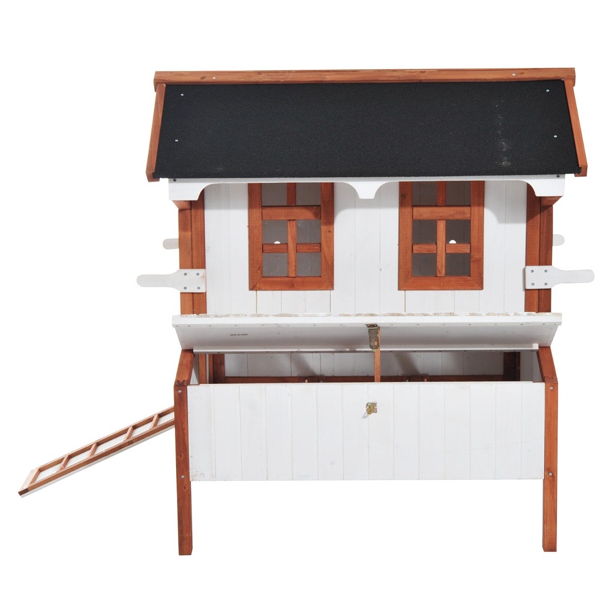 easycomfort easycomfort pollaio da giardino per galline in legno bianco crema marrone 120x96x123cm ean 8054144133638