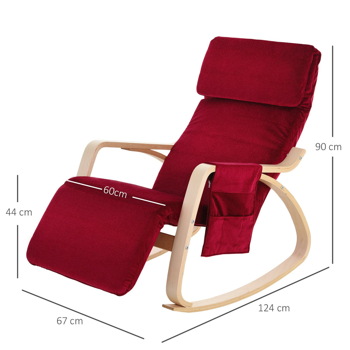 easycomfort easycomfort poltrona a dondolo rossa con poggia gambe regolabile e tasca portaoggetti ean 8055776914312