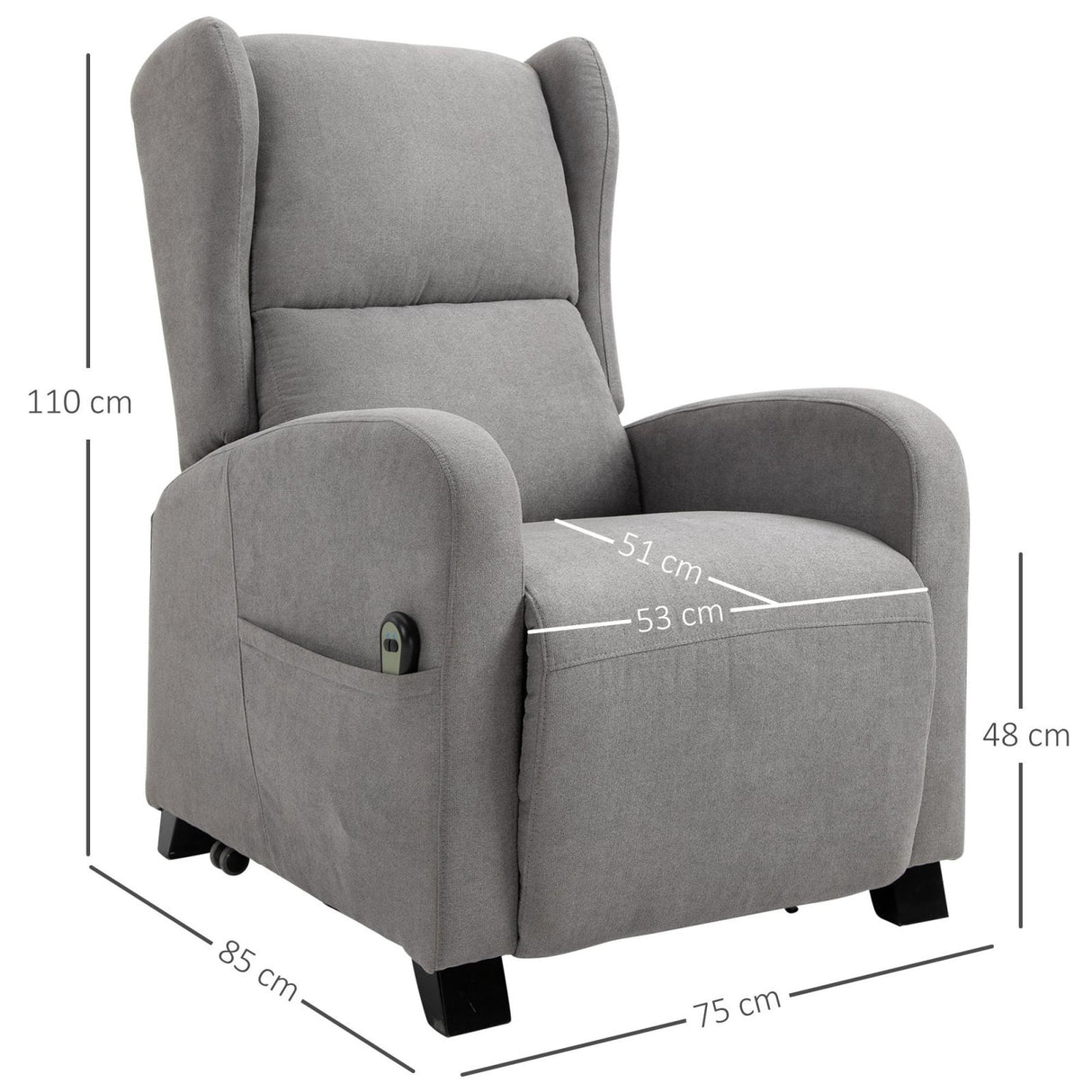 easycomfort easycomfort poltrona alzapersona reclinabile ed elettrica con ruote e telecomando grigia ean 8055776911502