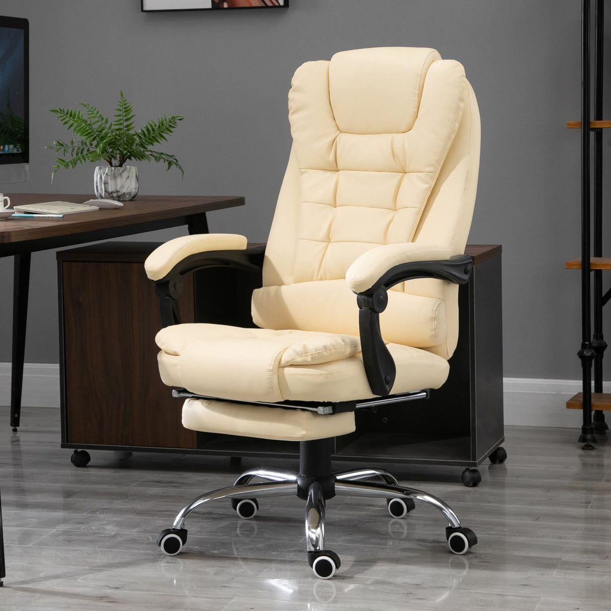 easycomfort easycomfort poltrona da ufficio in similpelle bianca regolabile e reclinabile ean 8054144132907