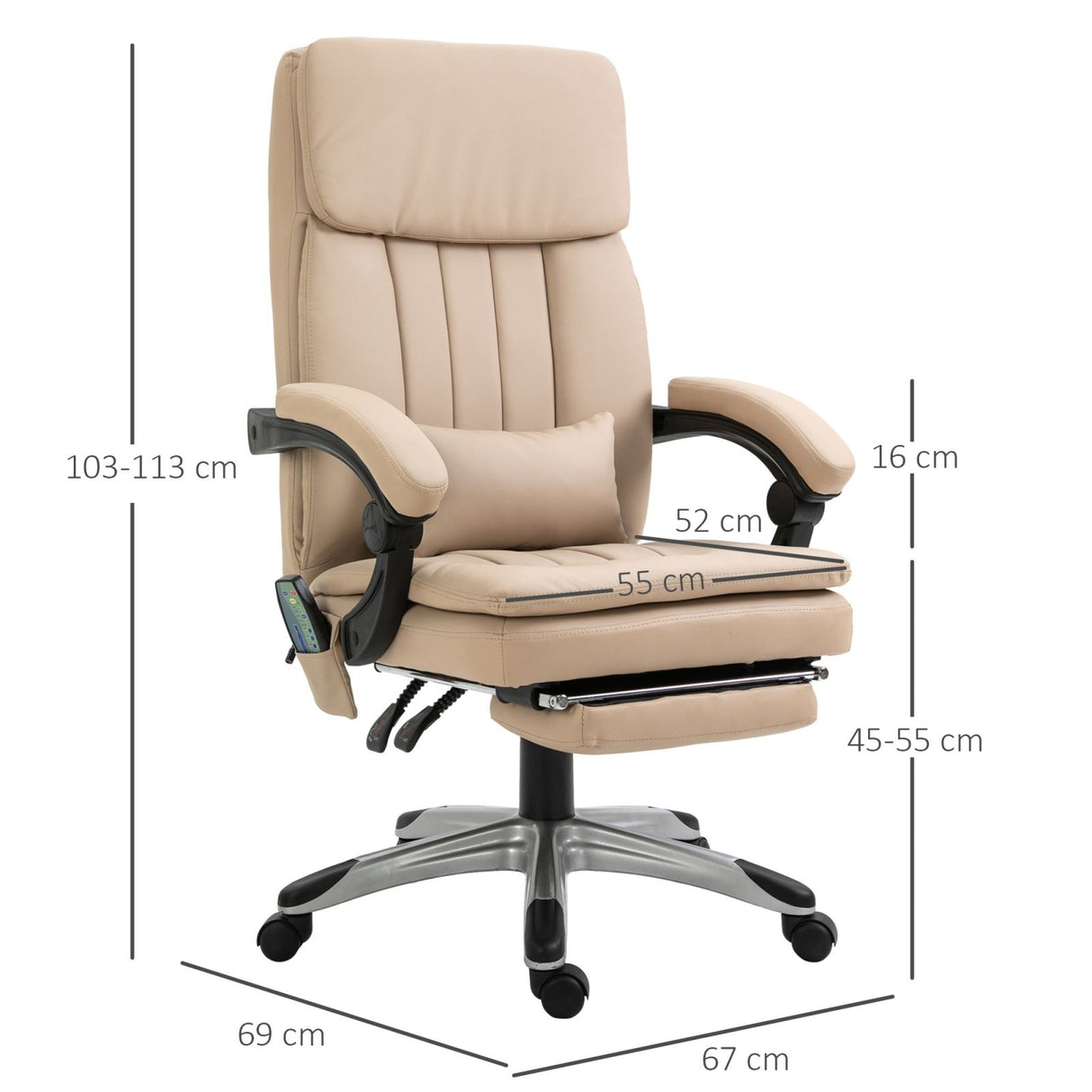 easycomfort easycomfort poltrona da ufficio massaggiante e riscaldante in similpelle beige ean 8055776910468