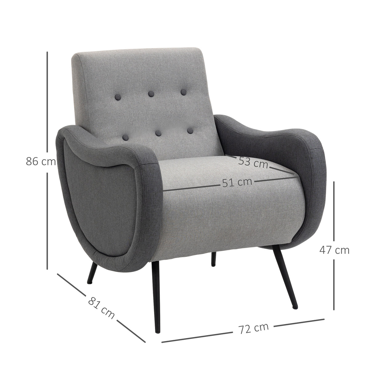 easycomfort easycomfort poltrona imbottita in tessuto grigio chiaro