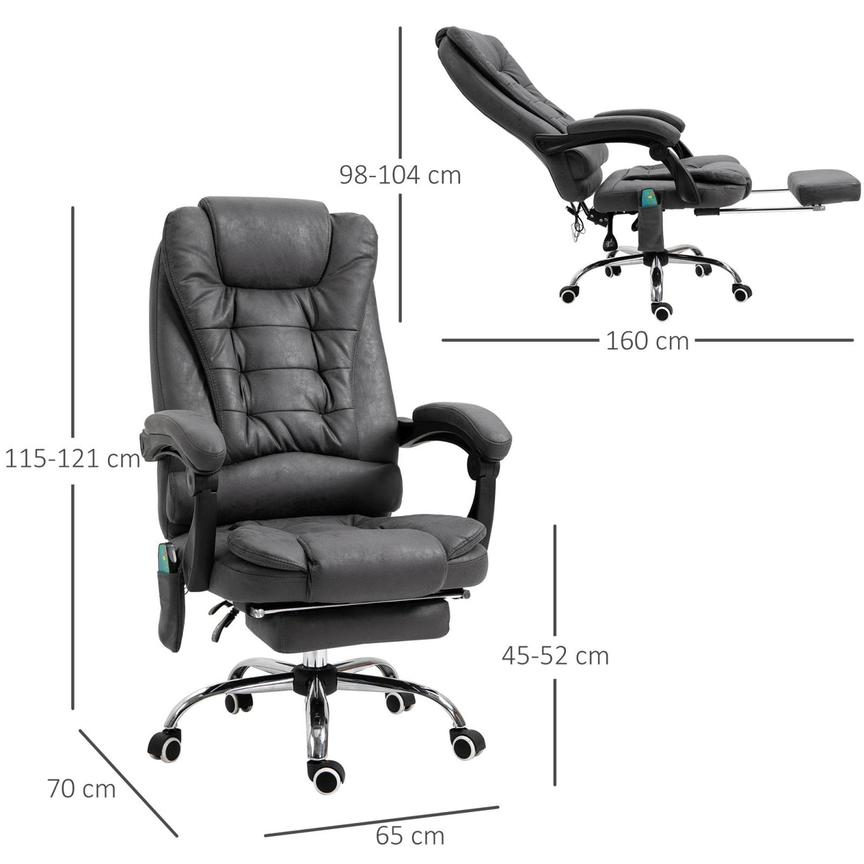 easycomfort easycomfort poltrona massaggiante da ufficio e casa con 6 punti di massaggio grigio scuro ean 8055776912844